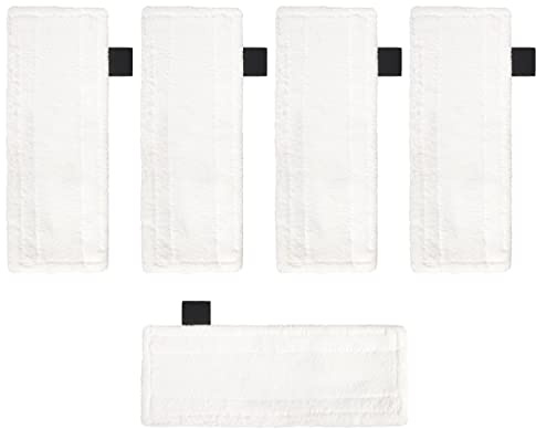 Beaface 5 Pack Microfibre Floor Cloth Pads Compatible with Karcher EasyFix SC2 SC3 SC4 SC5 Series Steam Cleaner, Steam Mop Replacement Pads Cleaner Accessories (White)