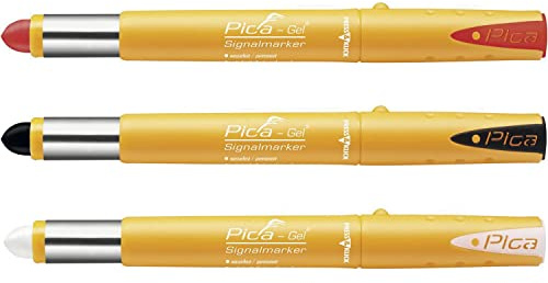 vasalat Gel Signal Permanent Marker Markierstift weiß, schwarz & rot 3 teilig