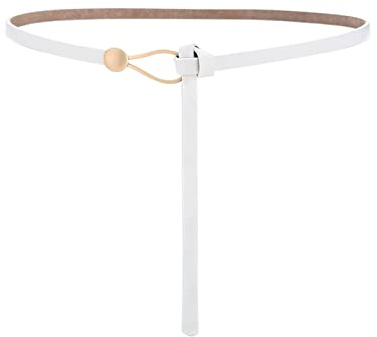 LumiSyne Damer läderbälte damer tunt bälte mode knuten spänne design kohud läder legering spänne justerbart bälte dekorativt bälte för kostym klänning klänningar kappa skjorta, Neu Weiß