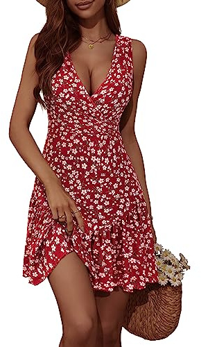 FENSACE Sundress for Women 2026 Floral Western Cowgirl Sexy Summer Dresses