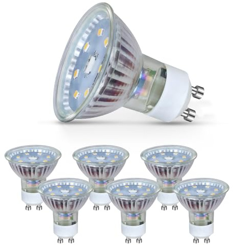 Kowanie GU10 LED Neutralweiss 5W Leuchtmittel Lampe Ersetzt 50W Glühbirne 4000K Energiesparlampe Abstrahlwinkel 110° Spot Nicht Dimmbar Reflektor Birne Glühlampen Strahler Spot LED GU10 6 pack