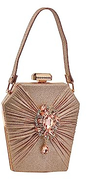CORIOS Abendtasche Damen Strass Clutch Bag Shiny Diamant Handtasche Klein Tasche Elegante Umhängetasche Kette Schultertasche für Hochzeit Abschlussball Bankett-Party Rosa