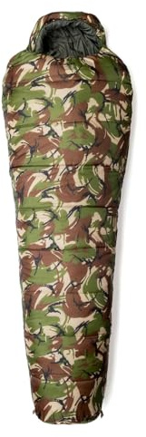 Snugpak Sleeper Zero WGTE - Durable Mummy Sleeping Bag with Insulated Siliconized Fibre, -10°C Low Temp Rating, Anti-Snag Zipper, Elastic Drawcord Hood - Includes Compression Stuff Sack - British Camo