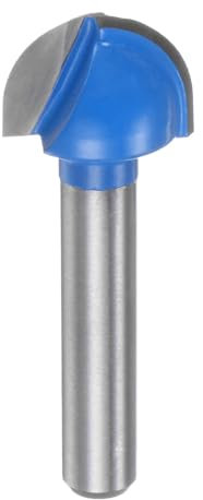 sourcing map Router Bit Core Box 1/4 Shank 5/8 Inch Cutting Dia. Round Nose Router Bit 2 Flutes Carbide Cove Box Cutter for Carpentry Woodworking Milling Cutter Tool