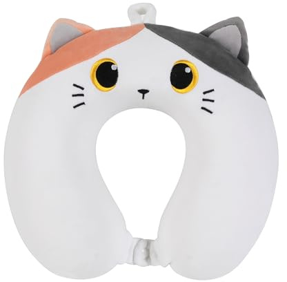I-TOTAL® - Coussin de Voyage en Forme de Animal/Oreiller de Voyage de Cou Doux pour Le Soutien Cervical/Coussins de Voyage drôle (Orange Cat)