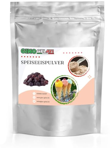Gino Gelati Malaga Eis Speiseeis Pulver 333 g, mit alkoholischem Geschmack, Einfache und schnelle Eiszubereitung, Made in Germany, für zuhause und in Gastronomie, GMO-Frei