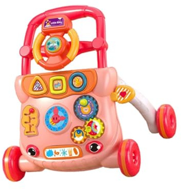 FytStycale Giocattolo per Camminare per Bambini, Centro Attività Educativo per La Prima Infanzia, Apprendimento Interattivo, Carrello per Bambini Piccoli, Giocat, rosso, Taglia unica