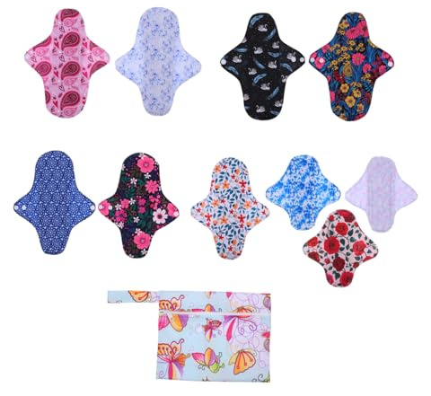 minkissy 12stück Bambus Pads Wiederverwendbar Als Menstruationspad Damenbinde Aus Bambusfaser Sanfte Und Auslaufsichere Damenbinde Für Täglichen Gebrauch