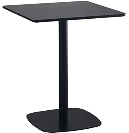 Theken-Bistro-/Pub-Esstisch, quadratisch, mit 18 mm künstlicher Platte und pulverbeschichteten Eisenbeinen, Schwarz, 60 x 75 cm