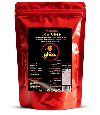 ORIGINAL FLAVOUR GHEE | PREMIUM & AUTHENTIC COW GHEE | GRASS-FED COWS | RICH TASTE | HIGH SMOKE POINT | NUTRIENT-RICH | VEGETARIAN I AYURVEDIC BENEFITS | 750G FOOD GRADE POUCH