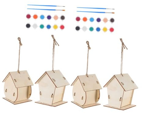 Supvox Holz Vogelhaus Bausatz Diy Vogel Nest Junge Mädchen Graffiti Hängendes Vogelhaus Vogelnest Zum Selbermachen Aus Holz Mit Graffiti-motiv