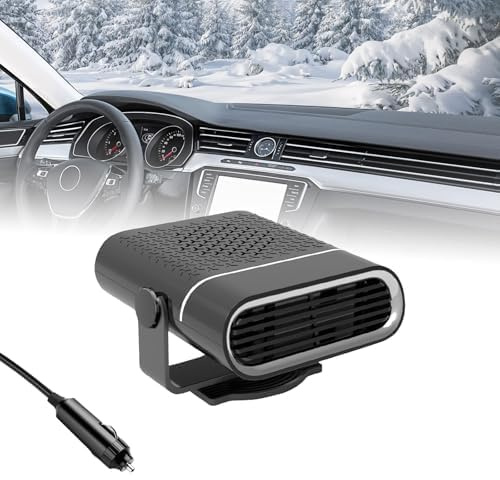 Auto Heizung, 150 W, 12v Tragbare Autoheizung, 360° Drehbar Standheizung Auto, Heizlüfter Auto, 2-in-1-Multifunktionauto Heizung, Auftauen und Entnebeln, für Wohnmobil Camper LKW PKW 12 v