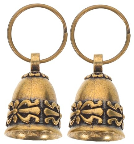 Homoyoyo 2 Campanas Colgantes Adornos Decorativos Rústicos de Latón Vintage Dorado para Manualidades y Llaveros Ideales para Charms de Bolso y Proyectos DIY
