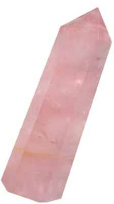 LALADEFIEE Natürlicher Rosenquarz Hexagonalprisma Feng Shui Stein Dekoration für Zuhause Büro Fensterbank Geschenk Heilstein Meditation