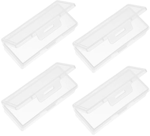 VANZACK Set 4 Pezzi Contenitori Portatili per Cotton Fioc e Stuzzicadenti Trasparenti con Coperchio Custodia da Viaggio Compatta per Bagno e Borsa Dispenser Mini per Cotton Fioc e