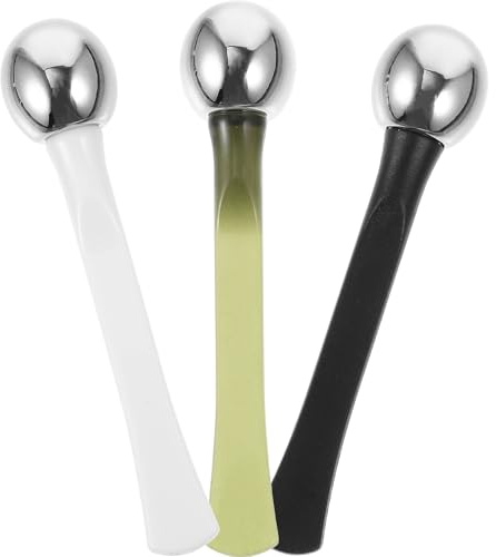 TOPBATHY 3 pièces Cuillère de Massage pour Yeux Outil Facial pour Crème et Masque Bâton de Massage et Anti-rides pour Soin Peau Usage Personnel et Institut de Beauté