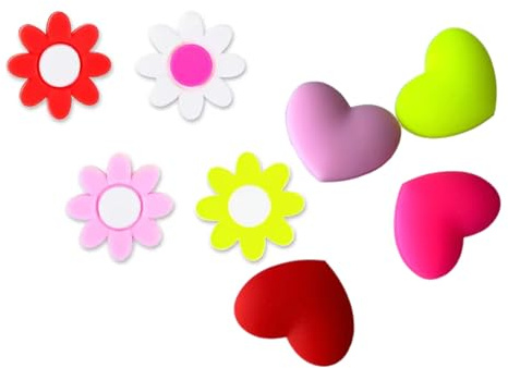 8 piezas de raqueta de tenis amortiguadores de vibraciones de silicona suave para raquetas de tenis, amortiguadores de cuerda de tenis de silicona con forma de corazón y flor