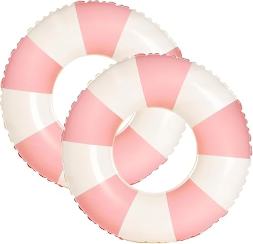 Zempertoopa, materassino gonfiabile, salvagente gonfiabile per piscina, salvagente gonfiabile, anello da nuoto cartone animato, per bambini, piscina estiva, spiaggia, accessori per feste (rosa+rosa)