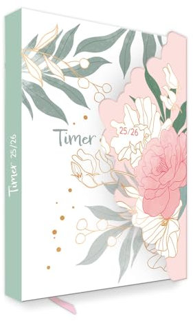 TRÖTSCH - Schülerkalender mit Klappe Gardendream 25/26: Schulplaner Hausaufgabenheft Timer Terminkalender