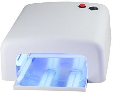 NAILS FACTROY | N&BF UV Lampe 36 Watt | Lichthärtungsgerät für UV Gel Nägel (Weiß) |Nageltrockner mit Timer-Funktion & Dauerbetrieb | Profi Nagelstudio Lichthärtegerät | Nail Dryer eckig