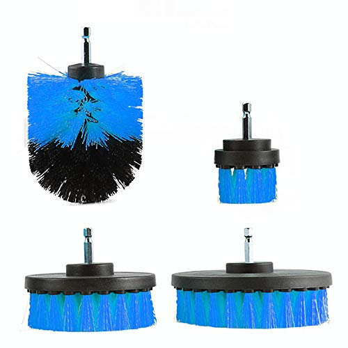 ele ELEOPTION Drill Brush Electric Drill Scrub Brush Grout Power Scrubber Cleaning Brush Tub Cleaner Tool, 2 Inch, 3.5 Inch, 4 Inch, 5 Inch, Pack of 4 (Blue, Pack of 4)