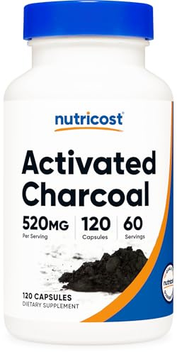 Nutricost Activated Charcoal 520mg, 120 Capsules - Premium Powder, Non-GMO & Gluten Free