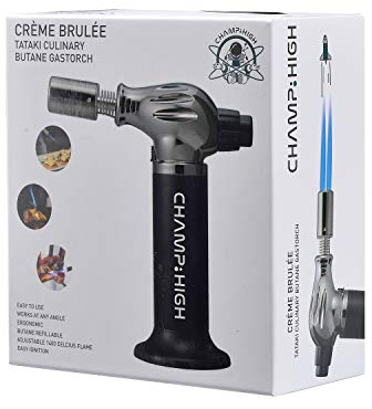 Chalumeau de Cuisine Professionnel - Brûleur de Cuisine 18,5 cm - Pour la Crème Brûlée, les Pâtisseries, les Desserts, la Crème Brûlée, le Camping