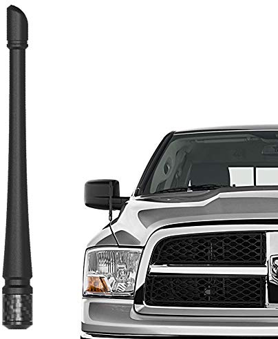 RYDONAIR Short Antenna Compatible with Dodge Ram 1500 2500 3500 1990-2025 & Ford F250 F350 1990-2026, Internal Copper Coil for Enhanced Reception, Car Wash Proof, 7 inches Rubber Antenna Replacement