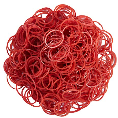 AMUU Rubber Bands 500pcs Red 2.5cm 1inch Small mini Rubber Bands for Office School Home Elastic Band