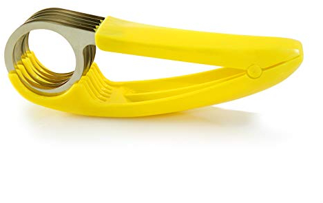 FireKylin Bananenschneider, ABS + Edelstahl, Obst- und Gemüsesalatschäler, Küchenwerkzeug für Bananen, Erdbeeren, Trauben (1 Stück)