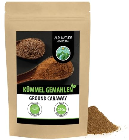 Alpi Nature Caraway Seeds Ground 250g 8.8 oz, Caraway Seed Powder for Cooking