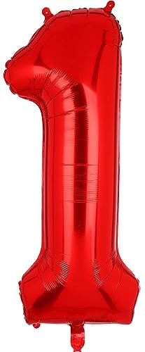 100 CM Groß Rot Zahl 1 Luftballon Folien Mylar Riesen Helium Luftballons Geburtstag Party Deko Lieferungen