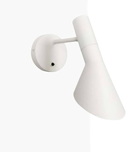 BARCELONA LED Wandleuchte Melisa aus hochwertigem Aluminium in Weiß, Retro Design Schwenkbarer Lampenschirm, E27 Ideal für Schlafzimmer Nachttisch, Wohnzimmer & Flur, Moderne Innenbeleuchtung