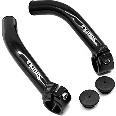 Saurka Extremos de barra de bicicleta, aleación de aluminio, accesorios para manillar, apto para manillar de 22,2 mm de diámetro estándar, color negro