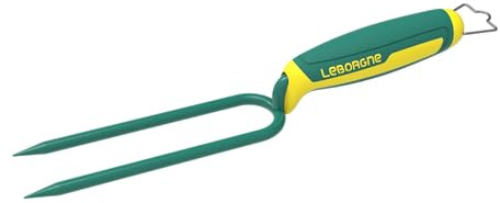 Leborgne, Griffe 2 Dents Duopro, Outil de Jardinage Ergonomique avec Manche Bi-Matière, Idéal pour Désherber et Aérer le Sol, Verte, Parfait pour les Jardiniers Amateurs et Professionnels