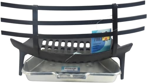 16 Cast Iron Fireside Coal Log Grate with Clip on Coal Saver Galvanised Ash Pan Complete Fireside Set Everyday Use