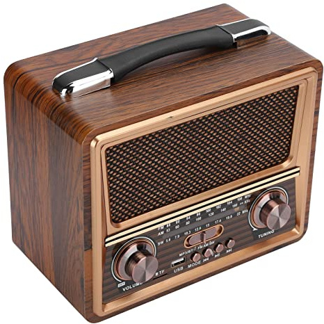 Presidente Inalámbrico de Madera Portátil de Bluetooth de la Radio Ajustable de 110/220V FM/Am/SW Recargable (Enchufe de la UE)