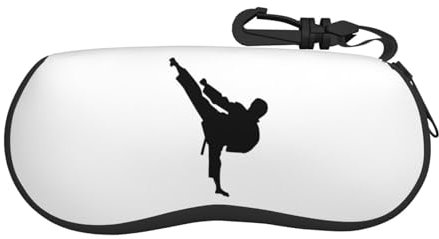 CZZYH Tragbares weiches Brillenetui mit Reißverschluss, Cartoon-einfaches Kampfkunst-Brillenetui für Damen und Herren, 17cm x 8cm
