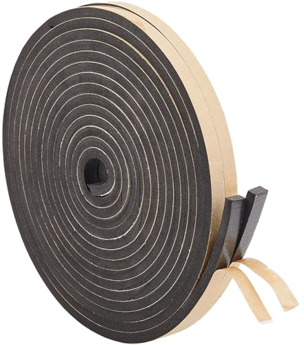 GORGECRAFT 10m * 10mm * 6mm Schaumstoff-Isolierband Selbstklebend Schwarz Schalldämmend Wetterfest Kühlung Klimaanlage Dichtungsstreifen Dichtungsstreifen Für Türen Fenster Sportgeräte