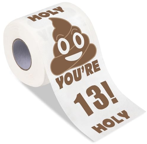 Qpout You're 13 tryckt toalettpapper skämtgåva bästa vännens födelsedag nyhet glad 13-årsdag rolig toalettpappersrulle perfekt skämt överraskning badrum dekor gåva