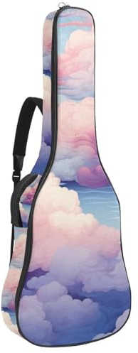 Tasche für Akustikgitarre, schöne Tasche für 40/41/42 Zoll, wasserdichte Gigbag mit mehreren Taschen, bunte Wolken, mehrfarbig, 42.9x16.9x4.7 in, Gitarrentasche