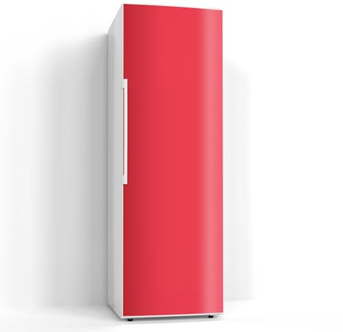 DEQORI Magnetfolie für Kühlschrank 60x180 cm | Unifarben - Rot | dekorative Magnetmatte Gefrierschrank Schutz | Magnet Deko-Folie selbstklebend, magnetisch & wasserabweisend