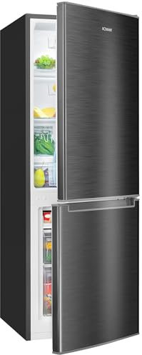 Bomann® Kühlschrank mit Gefrierfach | Energieklasse C | 143cm | Kühl Gefrierkombination leise 40 dB | 3 Ablagen & 2 Schubladen | Türanschlag wechselbar | 173L Kühlgefrierkombi | KG 7359 schwarz