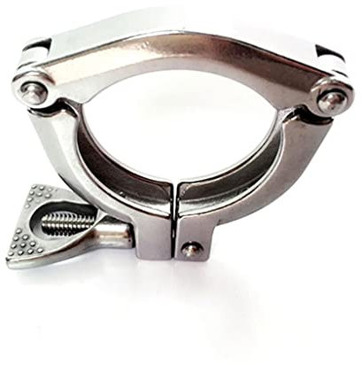 LEFTART 2 Tri-Clamp 304 Edelstahl Dreiteilige Sanitärarmatur 64mm Zwinge AD passend for 51mm Rohr AD, for selbstgebrautes Bier