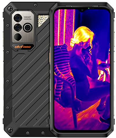 Ulefone Power Armor 18T Téléphone Incassable, 17GB RAM + 256GB ROM Telephone Portable Incassable, 108MP + 32MP Caméra 9600mAh Batterie, 6.58 FHD+ Smartphone Incassable 5G/OTG/NFC/IP68/69K -Nero
