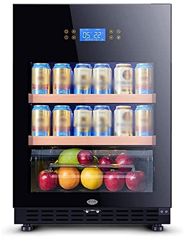 MOLVUS Large Capacity Wine Refrigerator, 44 Bottle Thermostat, 118L Basement Quality Wine Cabinet with LED Display, Bar Cabinet with Wine Fridge, Temperature (Without Transformer. Style C)