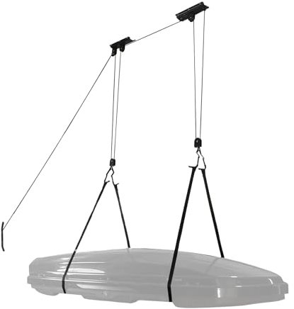 Bike Hanger Set - Set of 2 Bike Hangers with Overhead Pulley System for Garage or Shed with 100 lbs Capacity for Bicycles or Ladders, Roof Luggage Box or