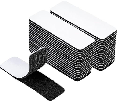 40 Pack 20Pairs Hook and Loop Strips, Heavy Duty 0.79x3.9 Inch Double Sided Tape, Self Adhesive Reusable Tape, Mounting Tape for Walls, Doors, and Tables, Strong and Sticky Strips (20)