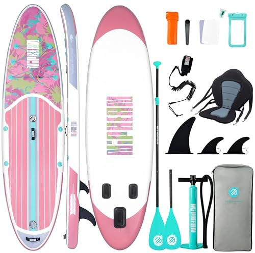 Niphean Stand up Paddling Board mit Sitz und Allem Zubehör, 320cm Paddleboard für Aller Fähigkeitsniveaus, SUP Board 200kg Tragkraft für 2 Personen, Standup Paddle Board for Adults