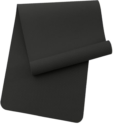 Narwhal Yoga Matte 6mm Yogamatte Gymnastikmatte Sportmatte Rutschfest Fitnessmatte Trainingsmatte Pilates Sport Fitness Matte Dicker Ideal (Schwarz, 183×61×0.6cm)